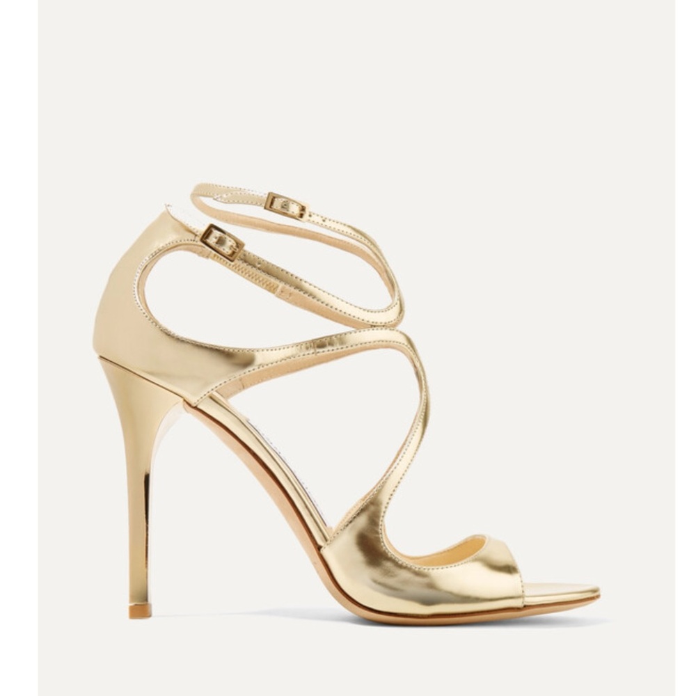 Jimmy Choo iconic Lang metallic gold sandal
